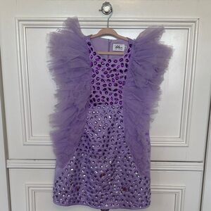 Lola + The Boys Lavender Purple Tulle & Gem Embellished Party Dress + Shoes